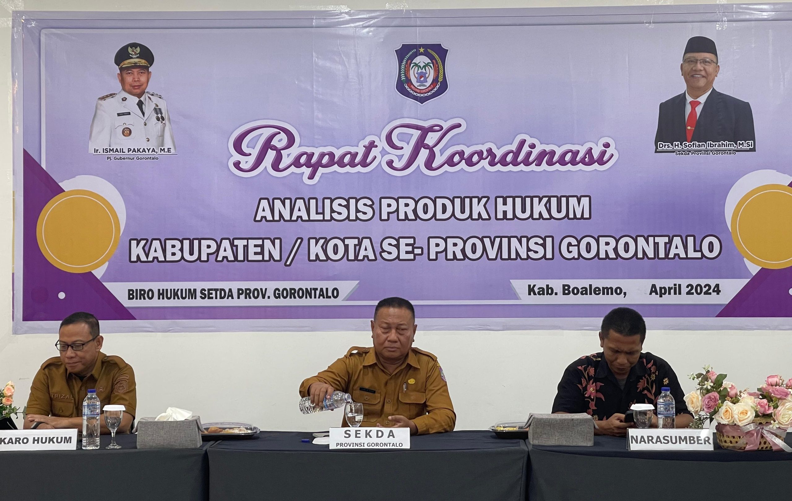 BANGUN KESAMAAN PERSEPSI PEMBENTUKAN PRODUK HUKUM, PEMPROV GORONTALO GELAR RAKOR