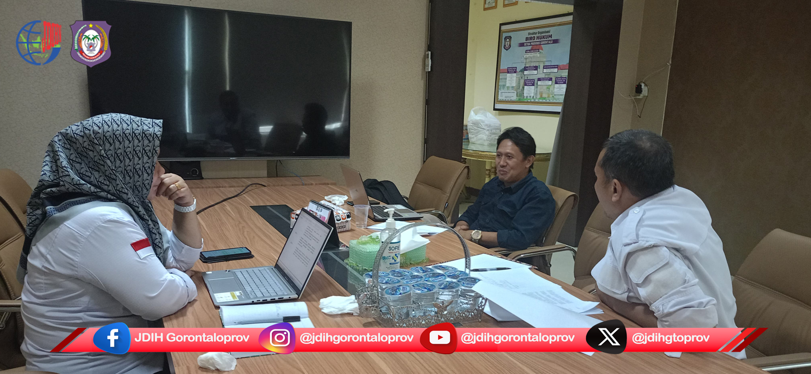 Tim Pengkaji Biro Hukum Menerima Konsultasi dan Koordinasi OPD Dinas Lingkungan Hidup dan Kehutanan Provnsi Gorontalo