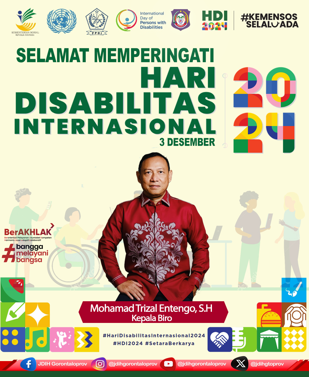 Peringatan Hari Disabilitas Internasional Tahun 2024 Pemprov telah menebitkan Perda Perlindungan dan Pemenuhan Hak Penyandang Disabilitas